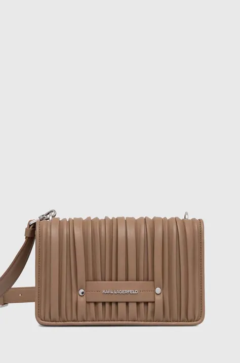 Τσάντα Karl Lagerfeld χρώμα: καφέ, 245W3084
