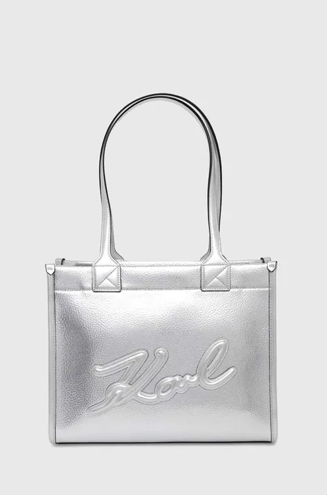 Τσάντα Karl Lagerfeld χρώμα: ασημί, 245W3092