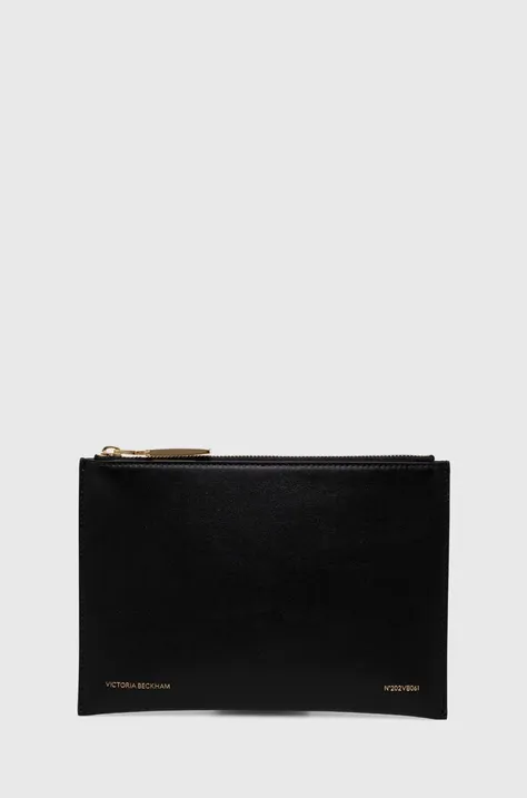 Kožená listová kabelka Victoria Beckham čierna farba, B324AAC005907A
