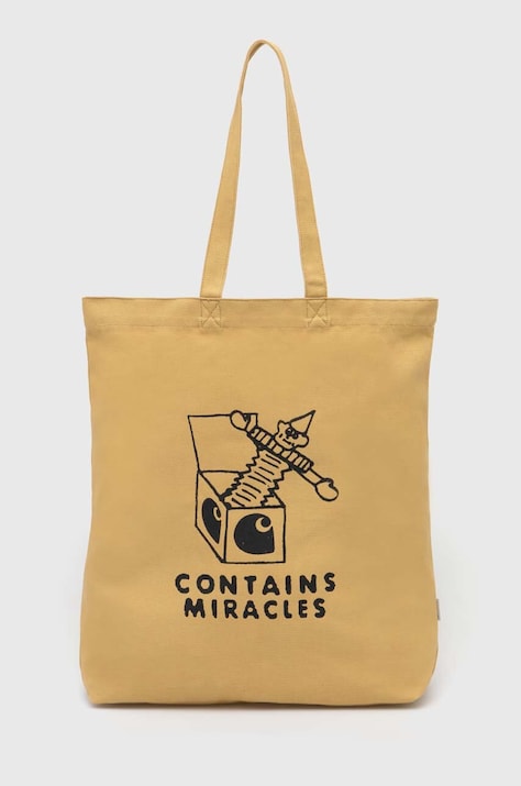 Бавовняна сумка Carhartt WIP Stamp Tote колір бежевий I033629.23FXX
