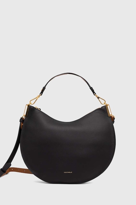 Coccinelle poseta de piele COCCINELLESUNUP culoarea negru, E1 QKF 13 01 01