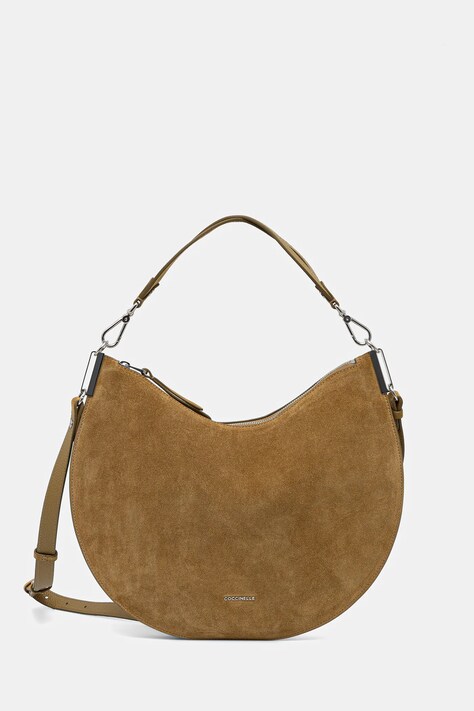 Semišová kabelka Coccinelle COCCINELLESUNUP SUEDE hnedá farba, E1 QKG 13 01 01