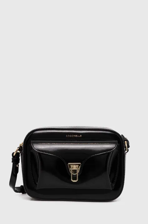 Δερμάτινη τσάντα Coccinelle COCCINELLE BEAT SHINY CAL χρώμα: μαύρο, E1 R88 15 02 01