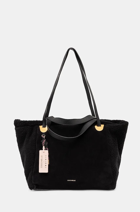 Τσάντα σουέτ Coccinelle COCCINELLE X INUIKII χρώμα: μαύρο, E1 R2F 11 02 01