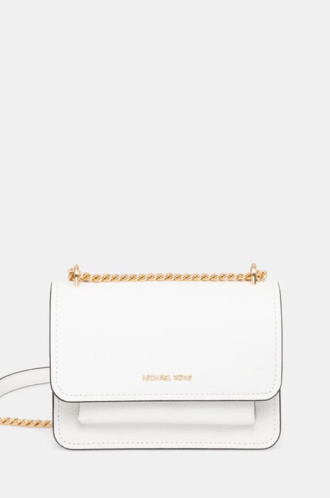 Kožená kabelka MICHAEL Michael Kors biela farba, 32T4GC7C1T