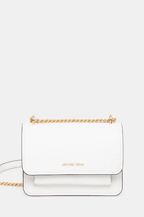 Kožená kabelka MICHAEL Michael Kors biela farba, 32T4GC7C1T