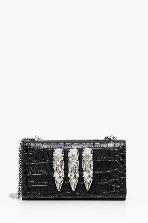 Δερμάτινη τσάντα Philipp Plein χρώμα: μαύρο, AADA WBA2056 PLE010N