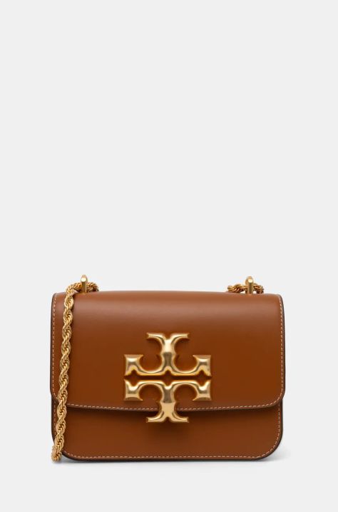 Tory Burch poseta de piele Eleanor culoarea maro, 73589