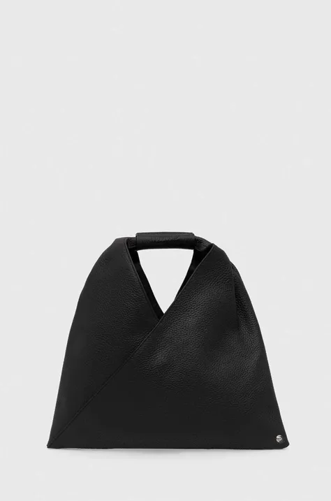 Kožená kabelka MM6 Maison Margiela čierna farba, SB6WD0013