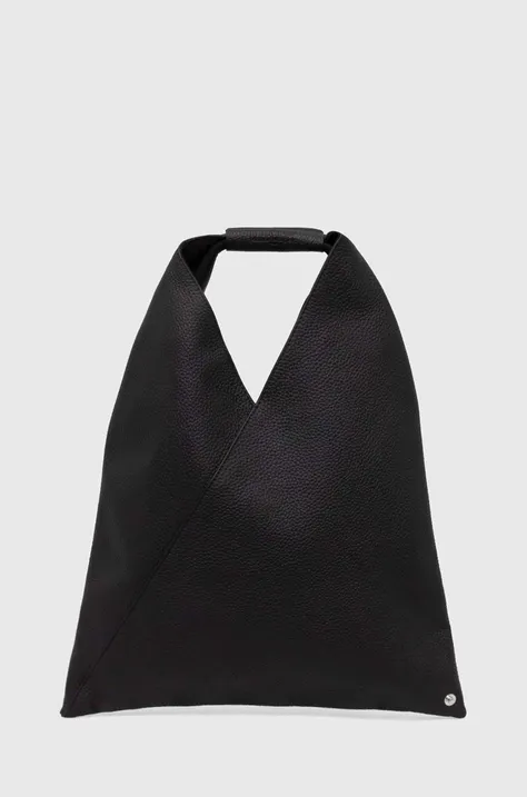 Δερμάτινη τσάντα MM6 Maison Margiela χρώμα: μαύρο, S54WD0043