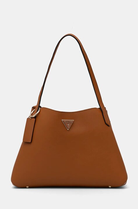 Τσάντα Guess SORA χρώμα: καφέ, HWVG95 07220