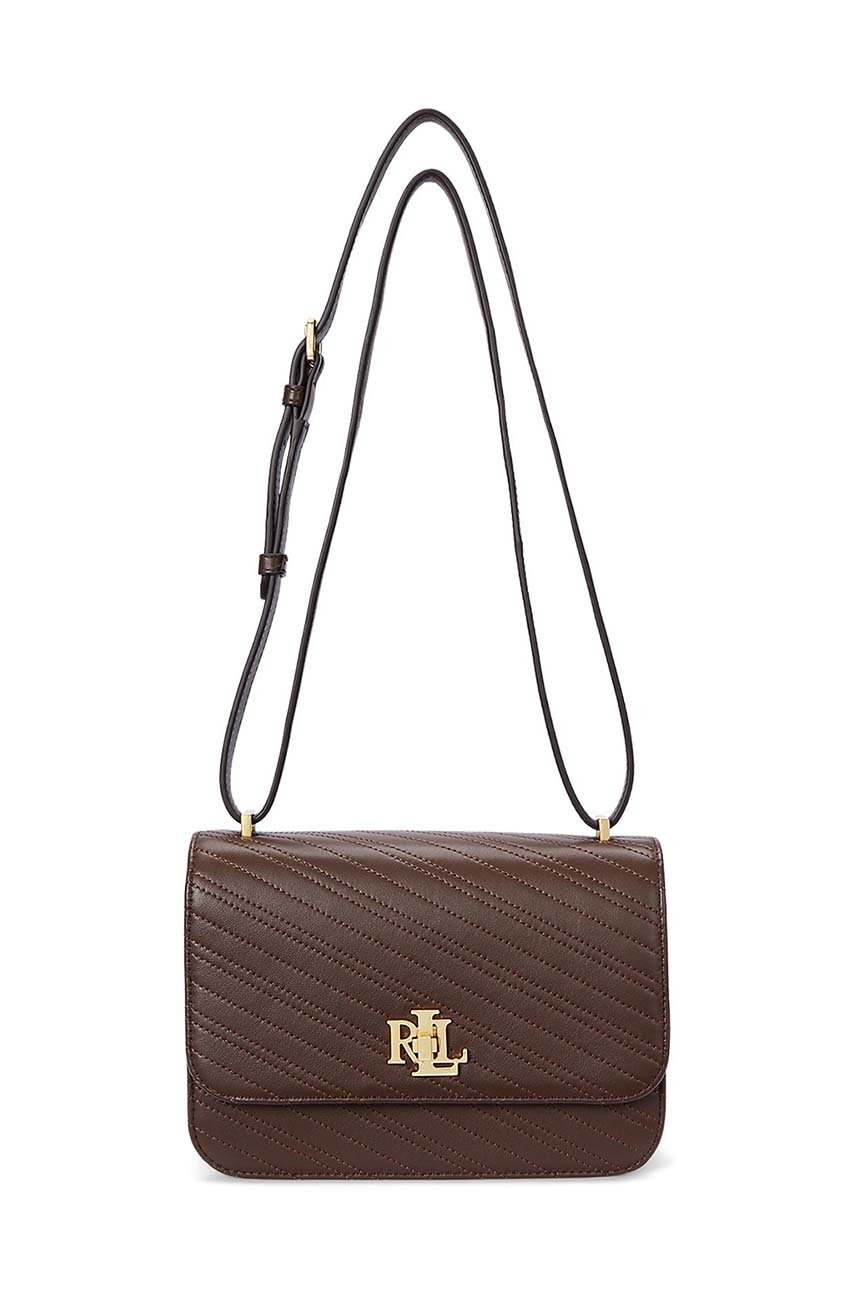 Lauren Ralph Lauren torebka skórzana kolor brązowy 431950822