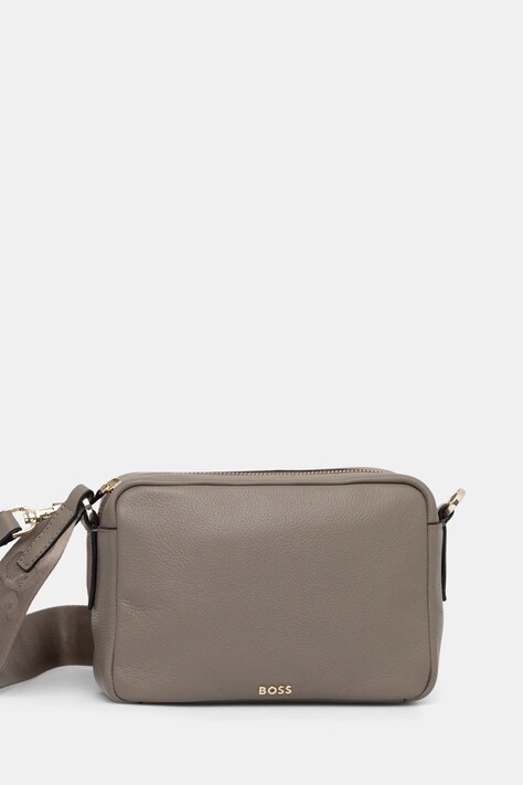 Δερμάτινη τσάντα BOSS χρώμα: γκρι, 50530698