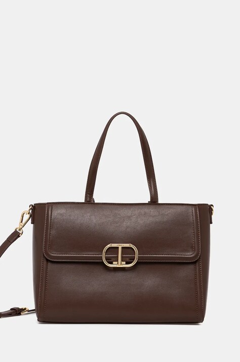 Twinset poseta culoarea maro, 242TD8293
