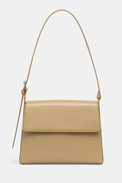 A.P.C. torebka skórzana sac virginie flap kolor beżowy PXBRU.F61924