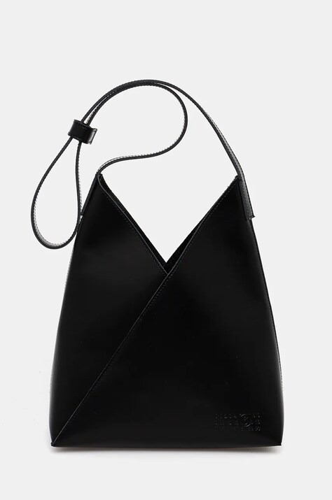 Kožna torba MM6 Maison Margiela boja: crna, SB6ZH0019.P7183