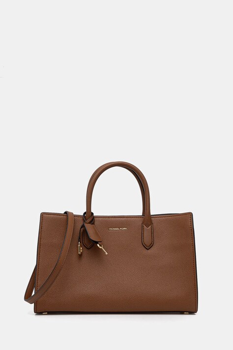 Kožená kabelka MICHAEL Michael Kors hnědá barva, 30F4GETS2L