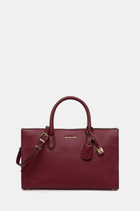 MICHAEL Michael Kors torebka skórzana kolor bordowy 30F4GETS2L