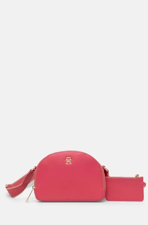 Τσάντα Tommy Hilfiger χρώμα: ροζ, AW0AW16482