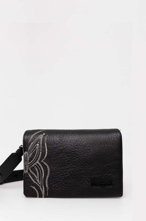 Τσάντα Desigual GOODALL DORTMUND FLAP χρώμα: μαύρο, 24WAXP82