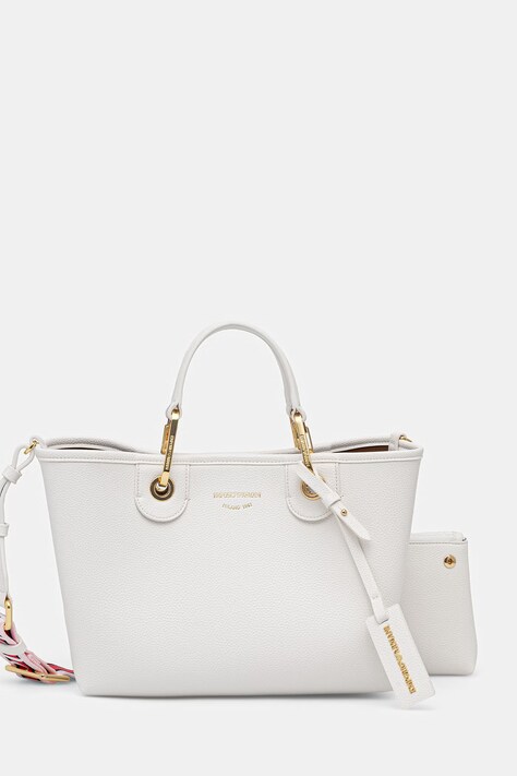 Emporio Armani torebka crossbody damska z imitacji skóry biała EW000361 AF12103