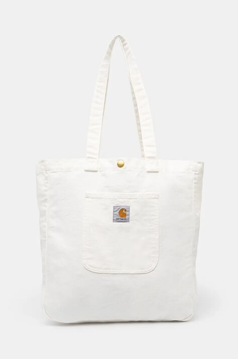 Carhartt WIP geanta de bumbac Bayfield Tote culoarea bej, I031403.D602