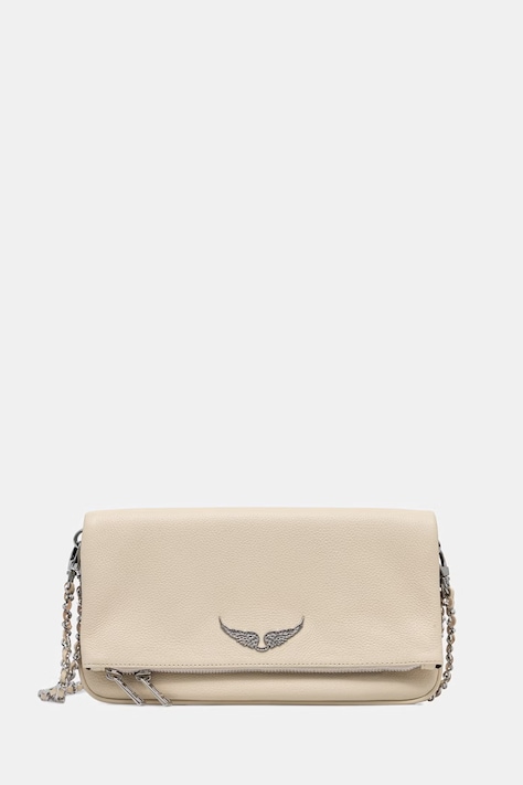 Zadig&Voltaire μικρή τσάντα γυναικεία δερμάτινη ROCK GRAINED LEATHER καφέ LWBA00001