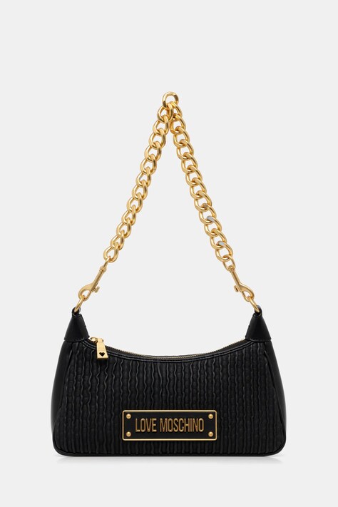 Love Moschino poseta de piele culoarea negru, JC4357PP0L