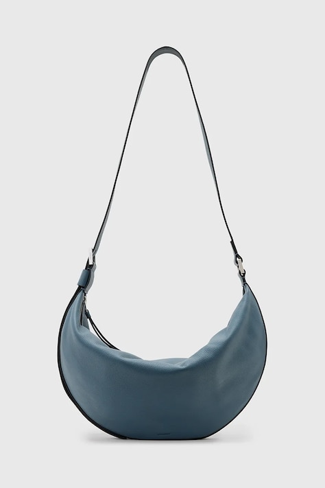 AllSaints poșetă de piele HALF MOON culoarea negru, W052XB