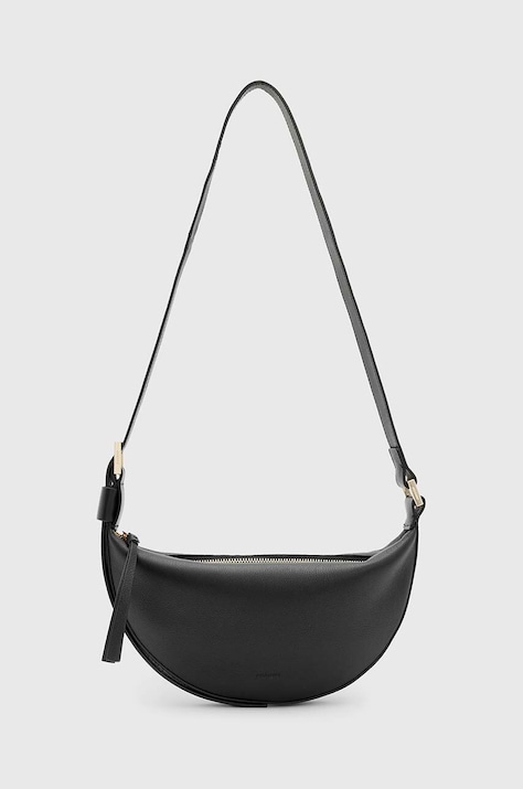 AllSaints poseta de piele HALF MOON culoarea negru, W301XB