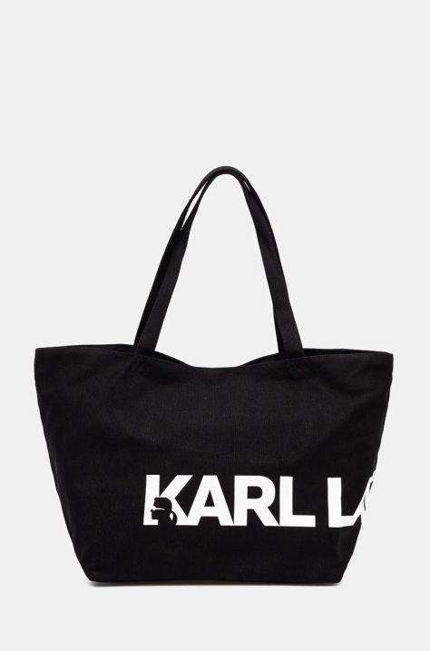 Bombažna torba Karl Lagerfeld črna barva, 246W3886