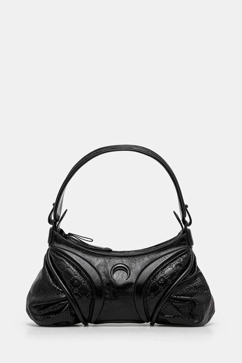 Marine Serre borsa a mano in pelle Moonogram Embossed Leather Futura colore nero WBA010A.CLEA0051