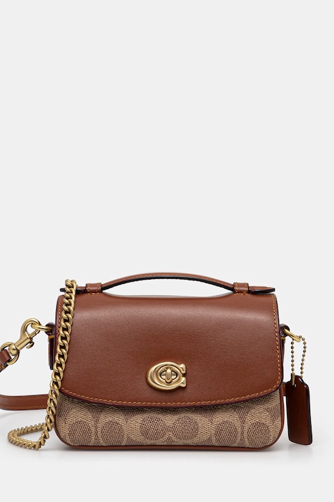 Шкіряна сумочка Coach Cassie колір бежевий CW566