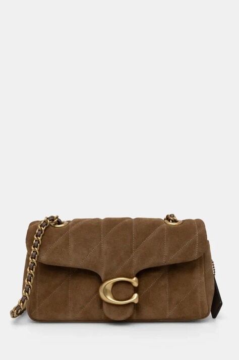Coach geanta de mana din piele intoarsa Tabby culoarea maro, CW626