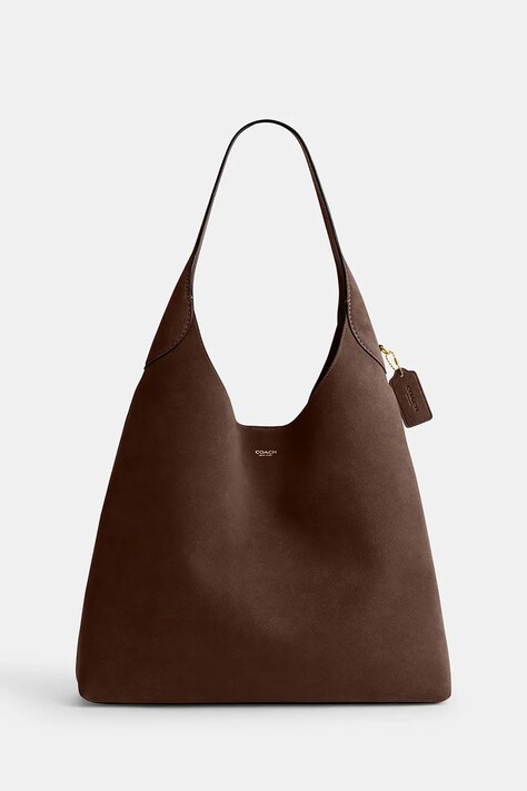 Coach Torebka shopper damska zamszowa Brooklyn Shoulder Bag 39 brązowa CW636