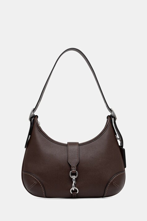 Δερμάτινη τσάντα Coach Hamptons χρώμα: μαύρο, CW642