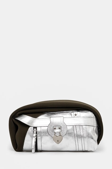 Ottolinger geantă de piele Neoprene Leather Bag culoarea argintiu, 2227210110