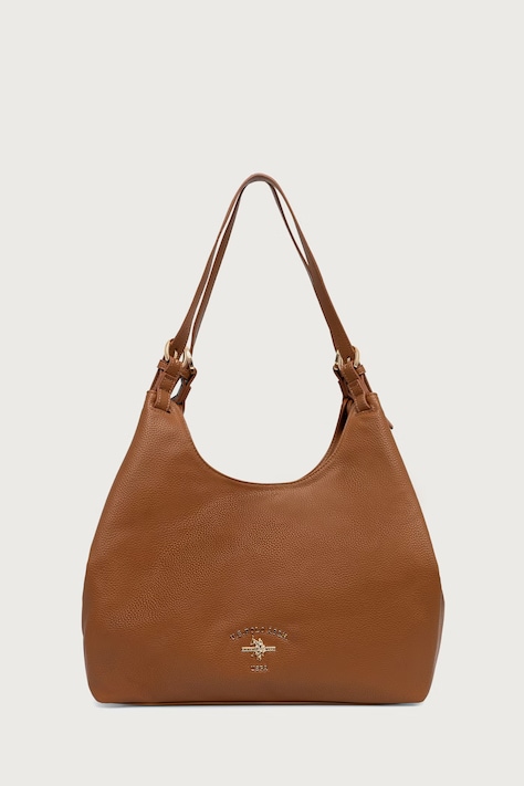 U.S. Polo Assn. Torebka hobo damska z imitacji skóry Stanford brązowa BIUSS8372WVP