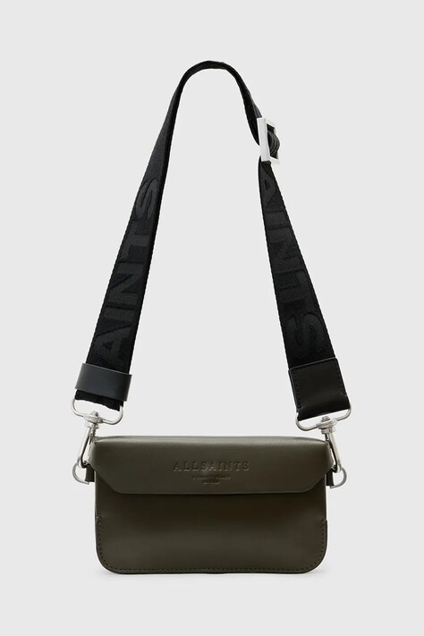 AllSaints poseta de piele ZOE CROSSBODY culoarea verde, W312XB