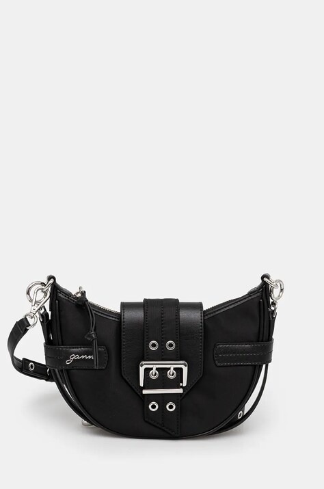 GANNI borsetta Bucky Bag Small Crossbody Nylon colore nero A6134