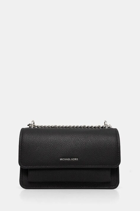 Usnjena torbica MICHAEL Michael Kors črna barva, 30T4SC7L3T
