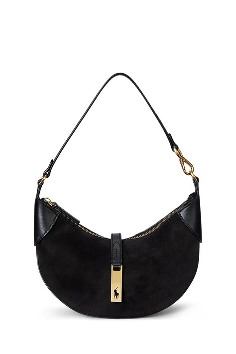 Polo Ralph Lauren torebka hobo damska skórzana czarna 428929801