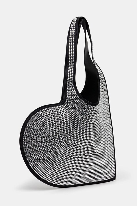 Сумочка Coperni Crystal-Embellished Mini Heart Tote — фото 2