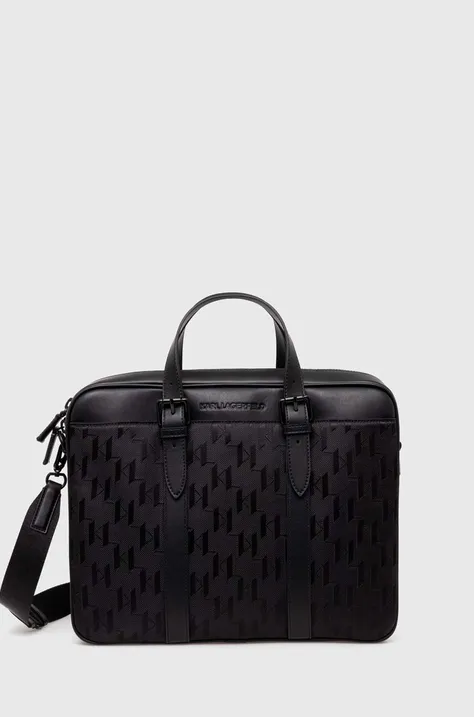 Torba za prenosnik Karl Lagerfeld črna barva, 245M3017
