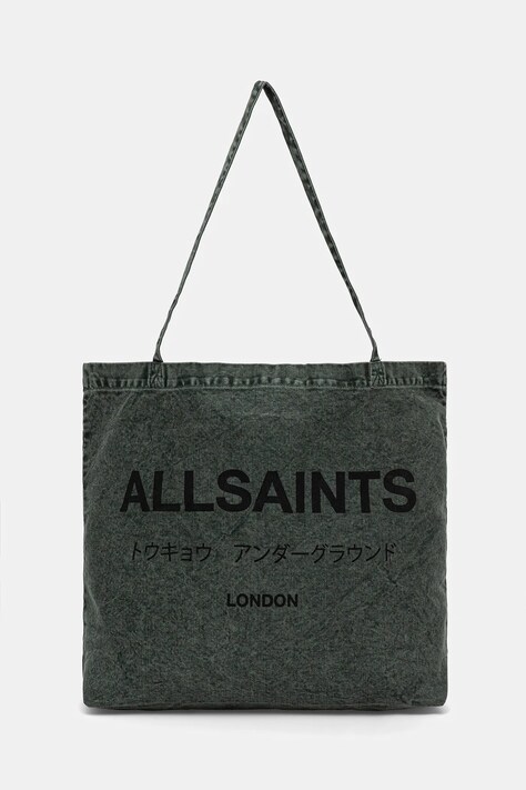 AllSaints torba bawełniana kolor zielony M170XB