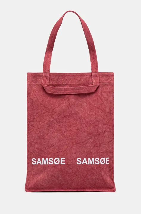 Samsoe Samsoe borsa a mano in cotone SALUCCA colore rosa U24300002