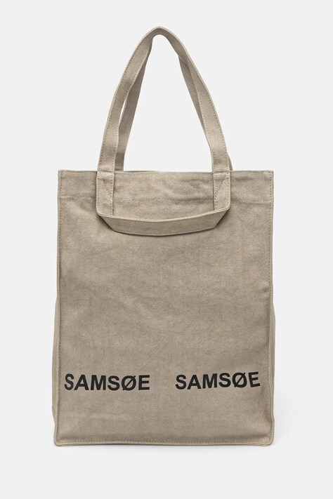 Samsoe Samsoe geanta de bumbac SALUCCA culoarea bej, U24300002