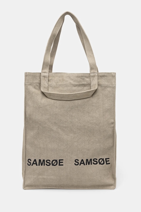Samsoe Samsoe geanta de bumbac SALUCCA culoarea bej, U24300002