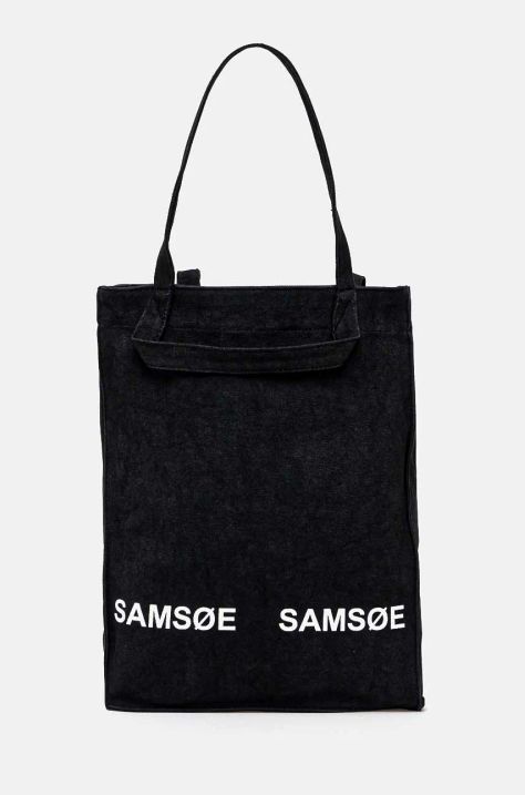 Samsoe Samsoe cotton handbag SALUCCA black color U24300002