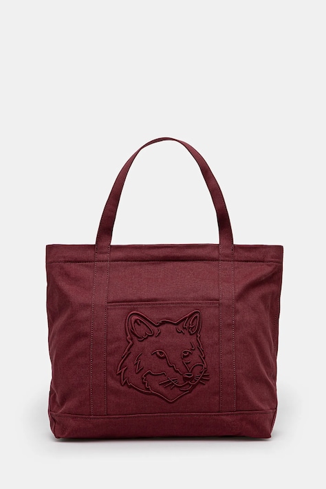 Pamučna torba Maison Kitsuné Fox Head boja: bordo, LW05104WW0107
